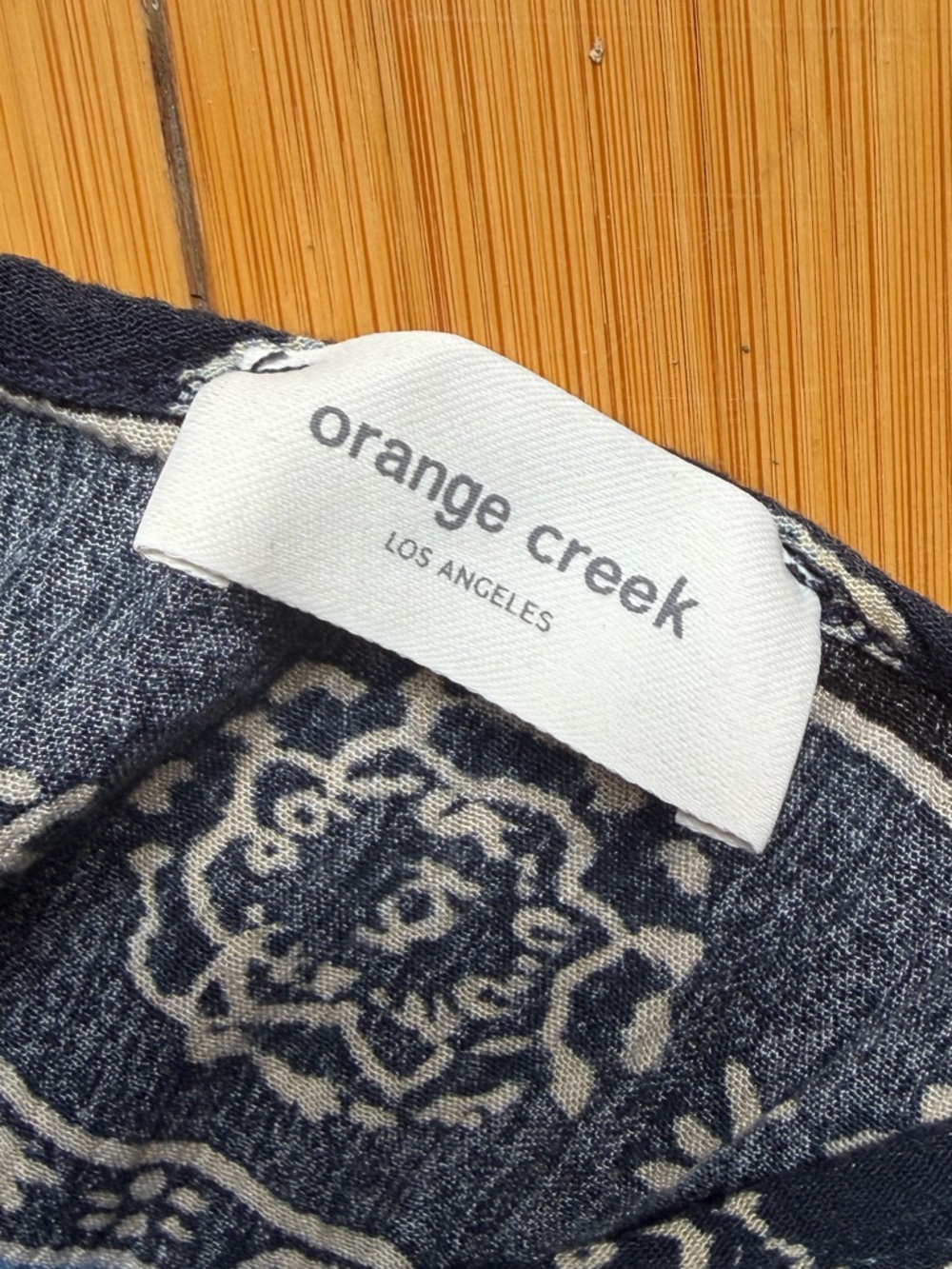 Orange Creek Indigo Boho Wrap Dress Blue Bandana Print Lightweight Tie Waist - Picture 7 of 8